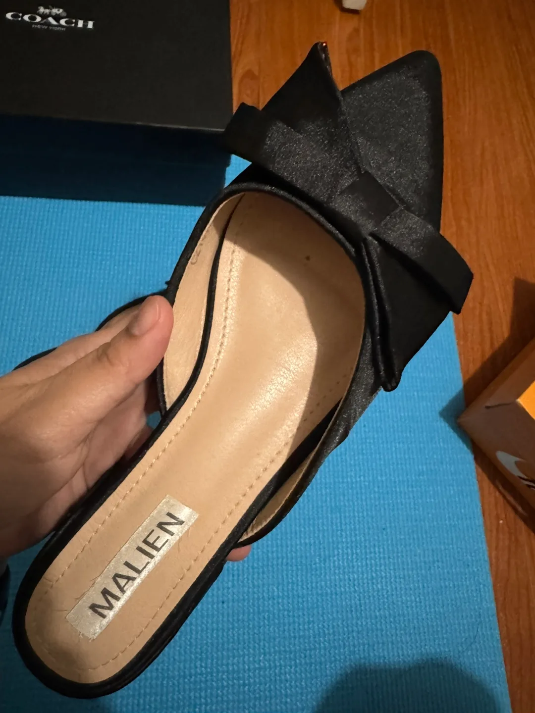 Black Satin Bow Mules image indicator(2)