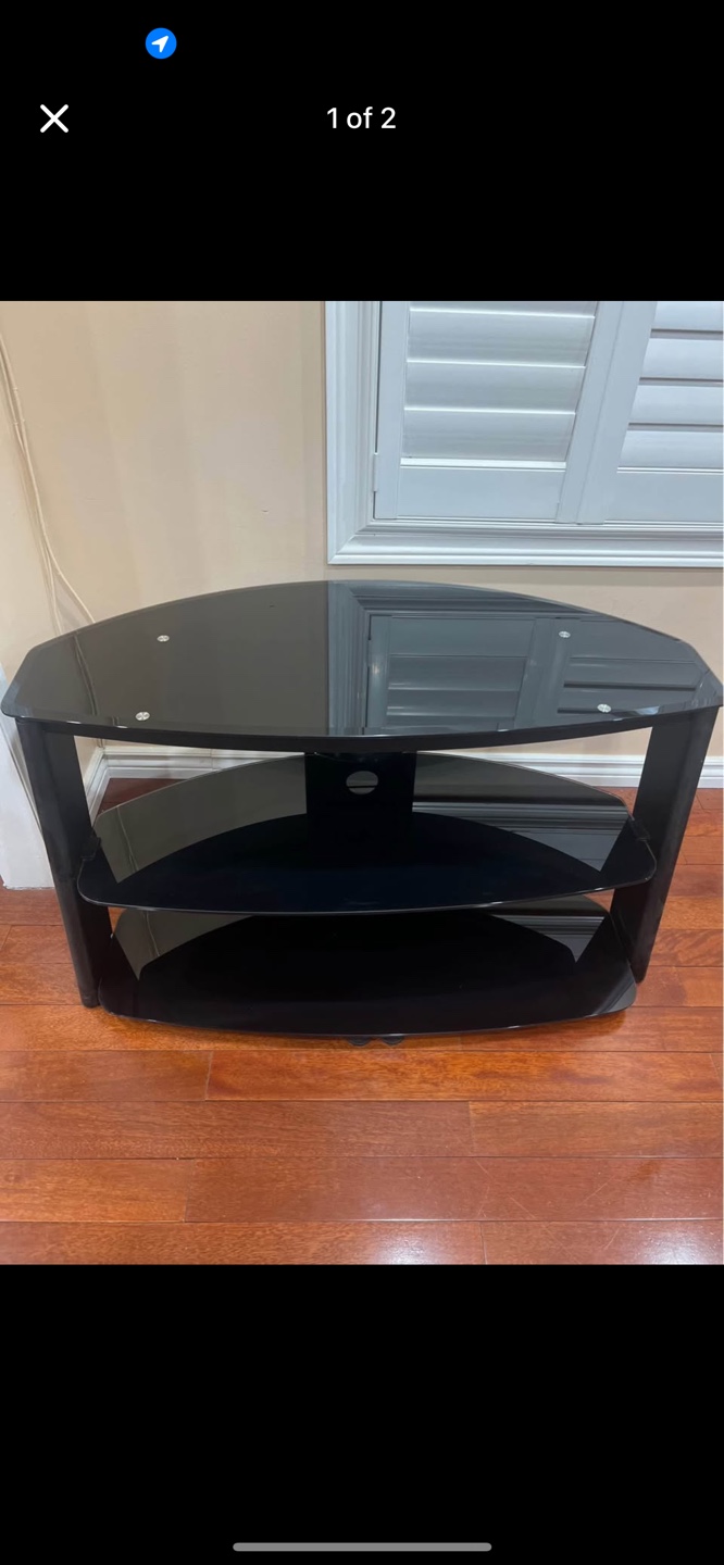 Black Glass TV Stand