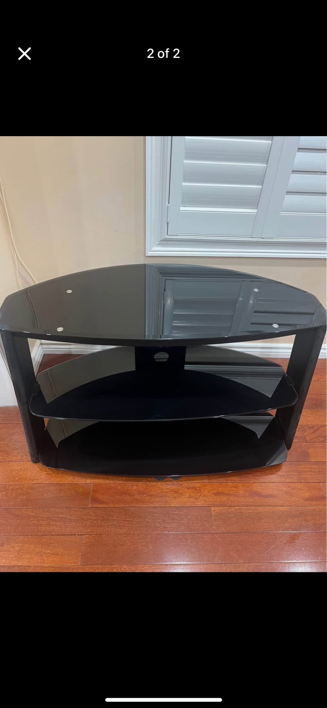Black Glass TV Stand - photo 2