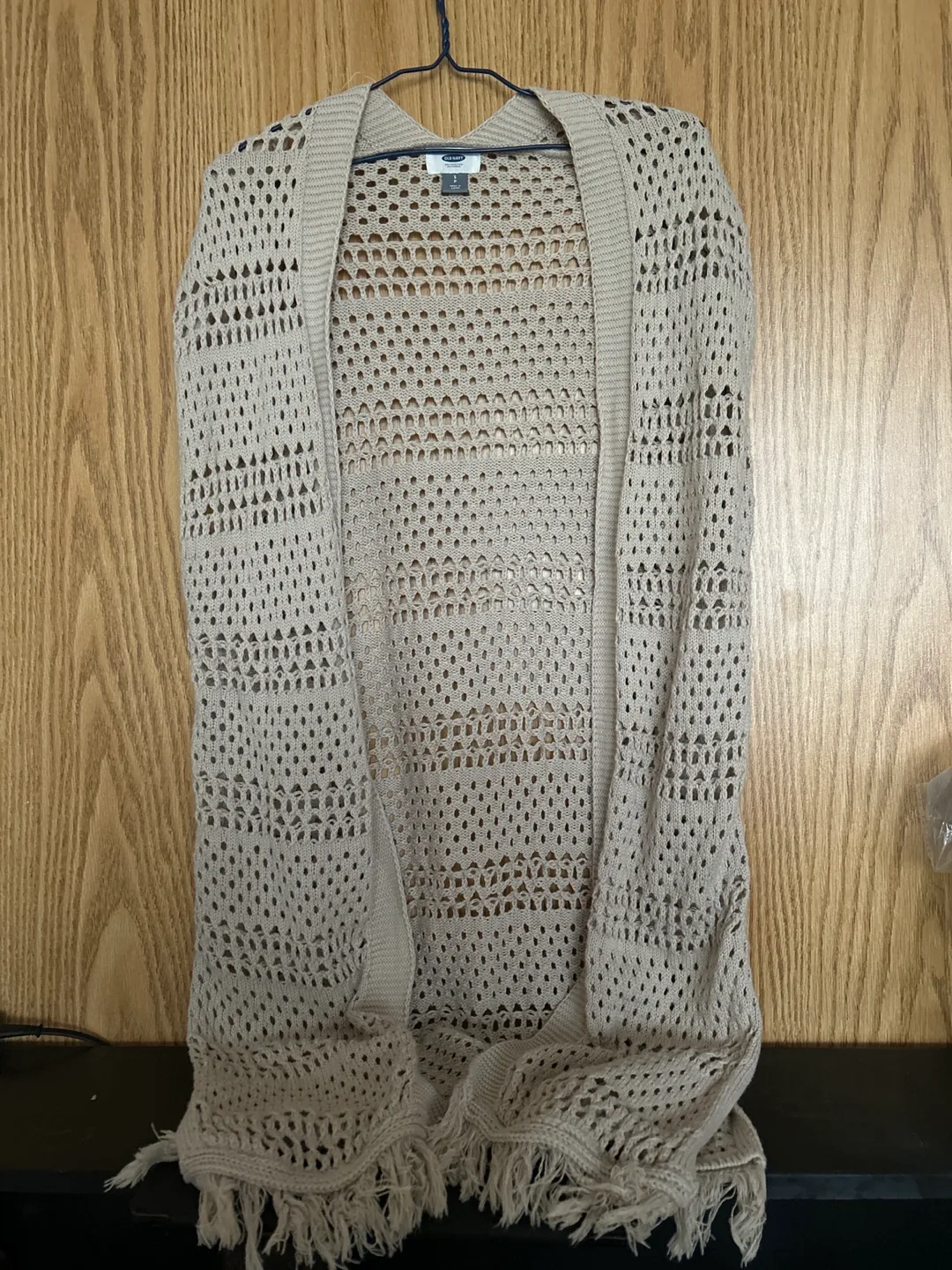 🧡  Old Navy Beige Knit Cardigan, Size Small thumbnail
