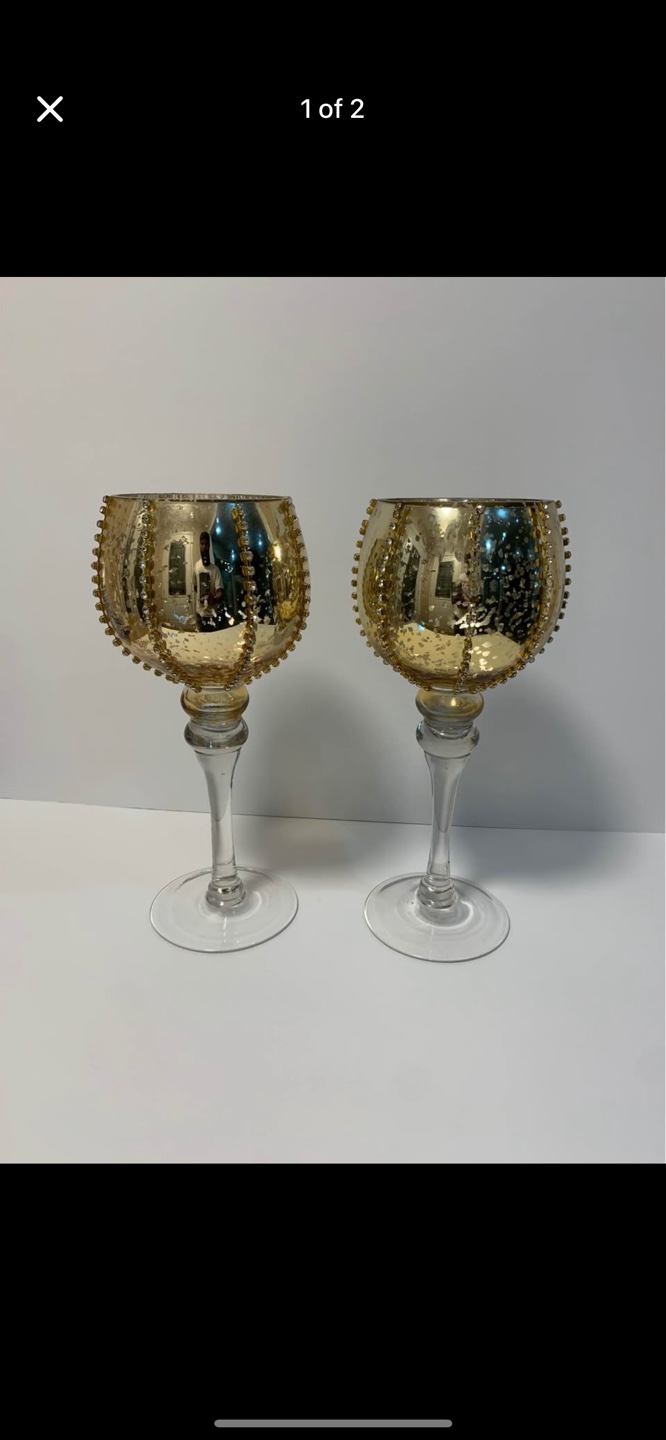 Pair of Gold Votive Holders