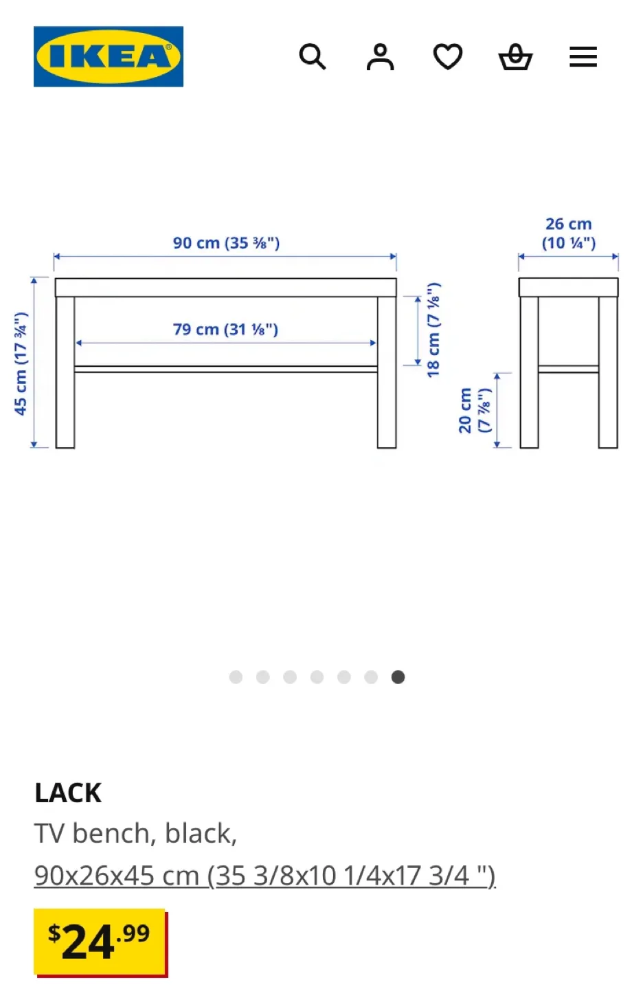 IKEA LACK TV Bench - Black image indicator(2)