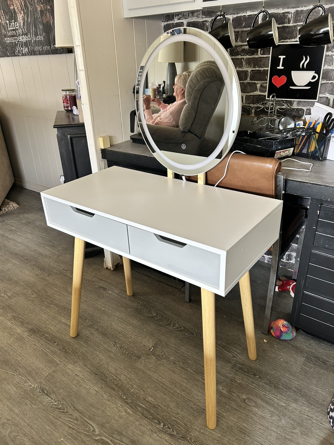 Vanity with Lighted Mirror