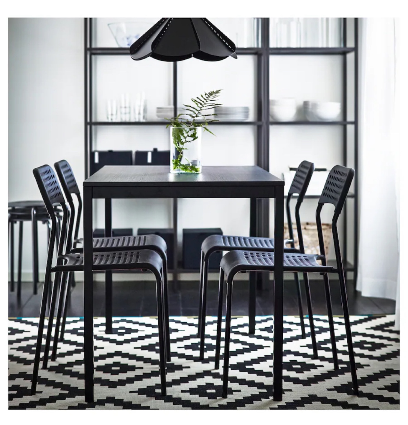IKEA NORRARYD Black Plastic Chair - Set of 4 - photo 2
