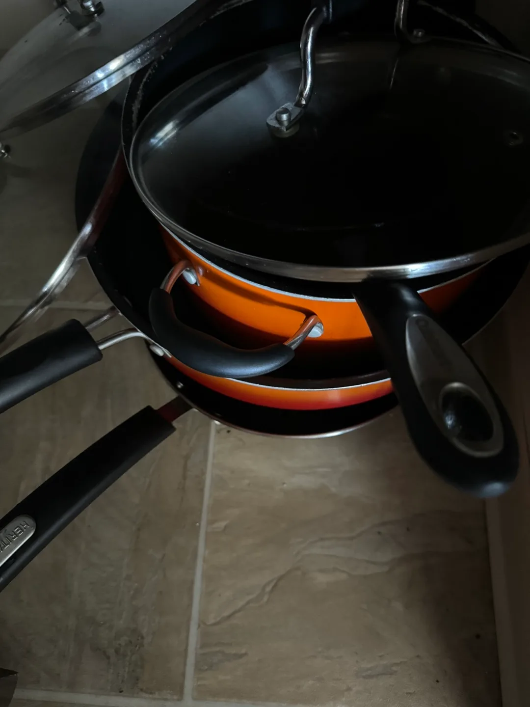 Orange Cookware Set with Glass Lids image indicator(3)