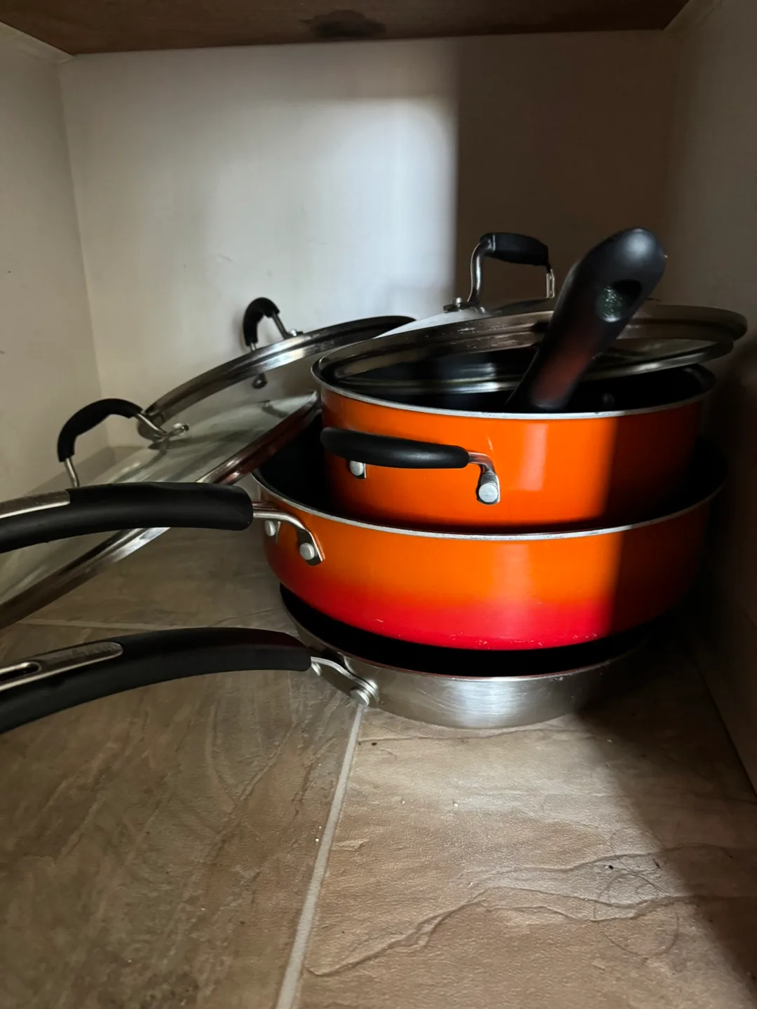 Orange Cookware Set with Glass Lids image indicator(2)