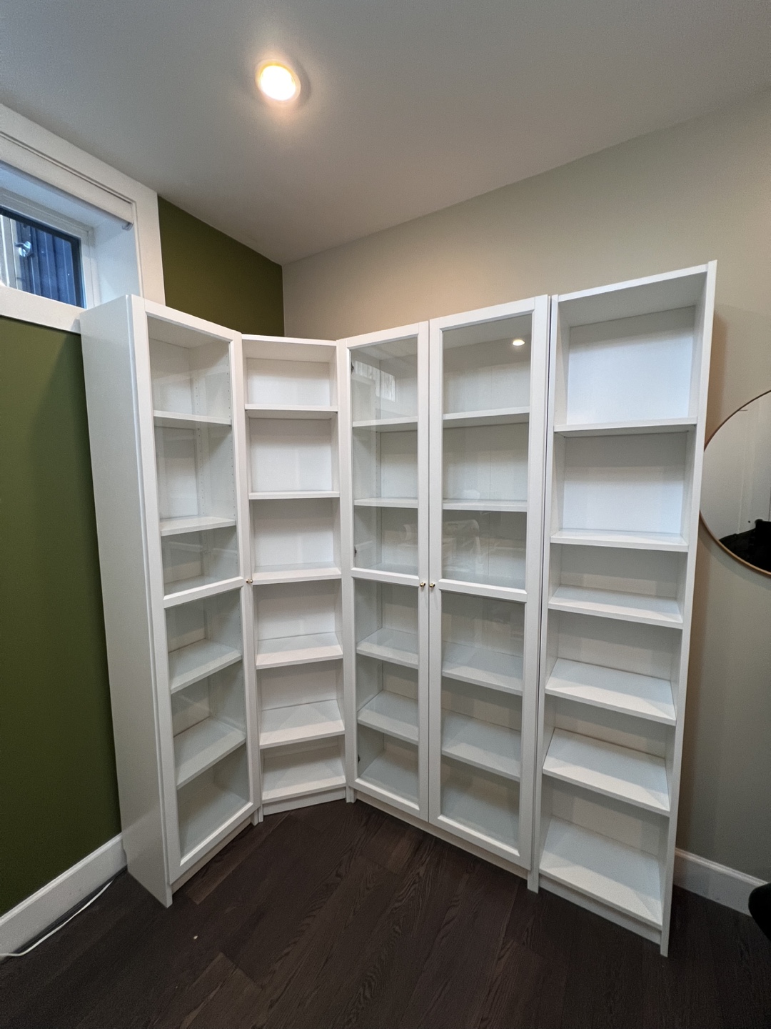 IKEA BILLY Bookcase with Glass Doors - White