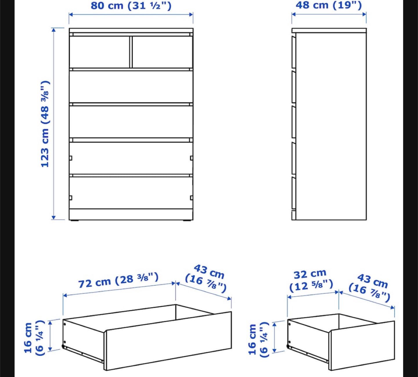 IKEA MALM 8-Drawer Dresser - White - photo 3