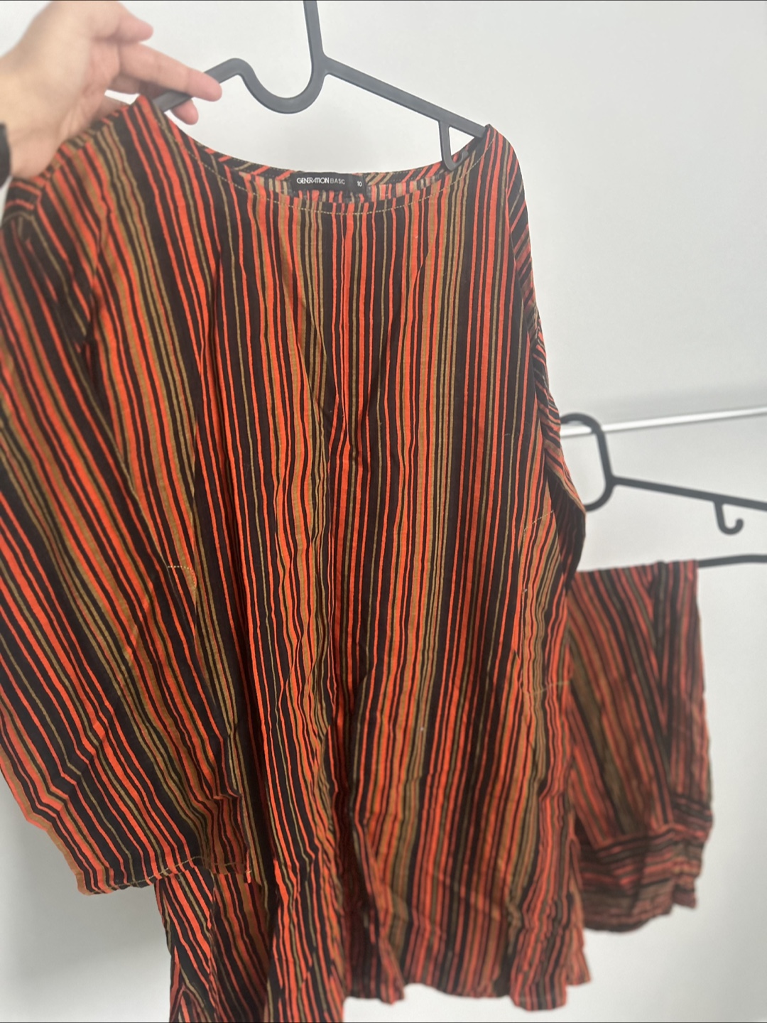 Generation Basic Size 10 Orange and Black Striped Dress