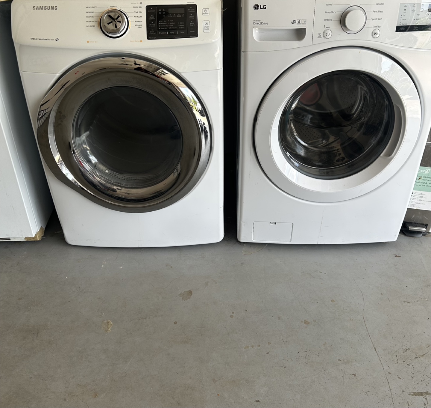 Samsung Dryer and LG Washer Set