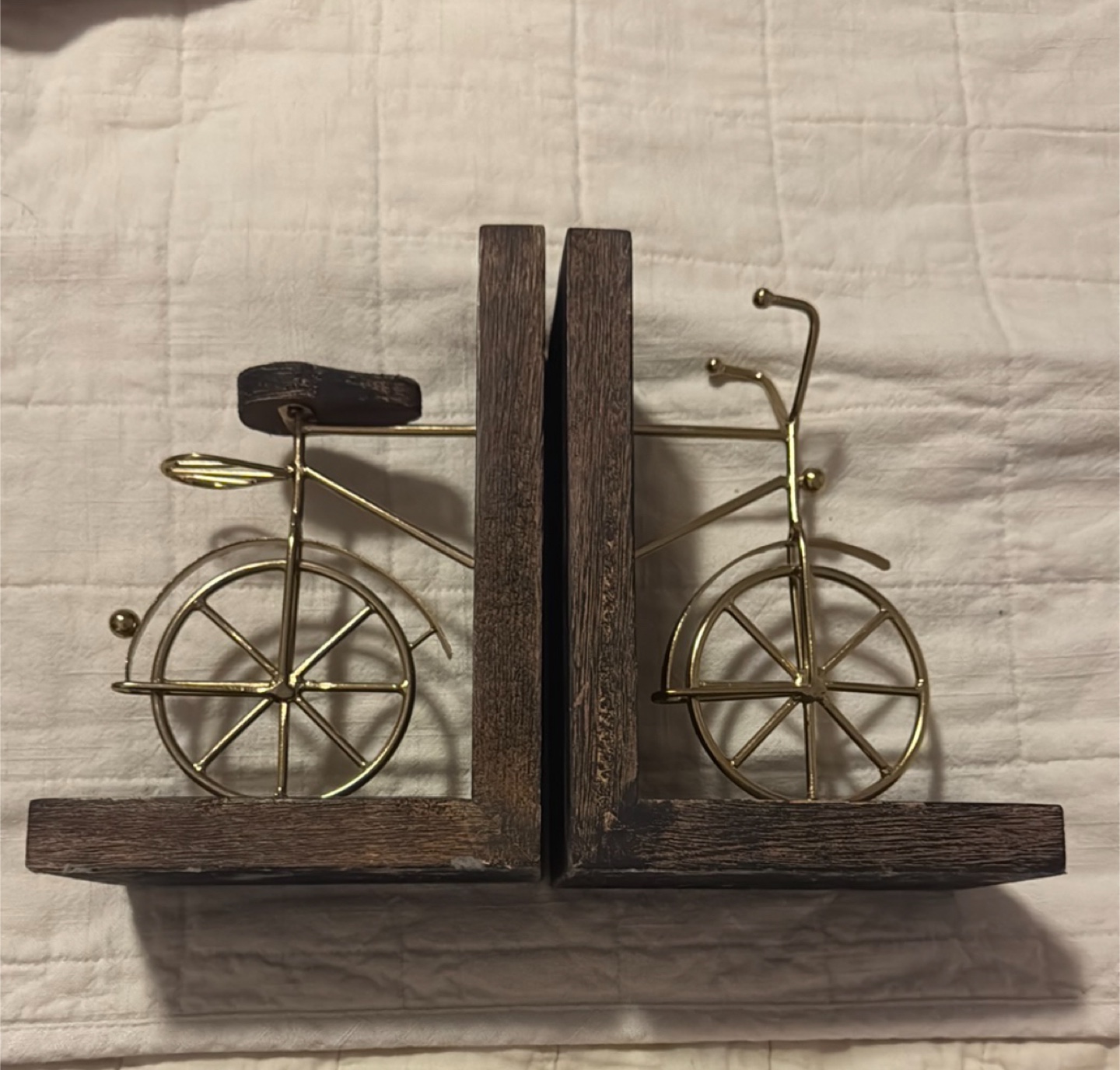 Gold Bicycle Bookends