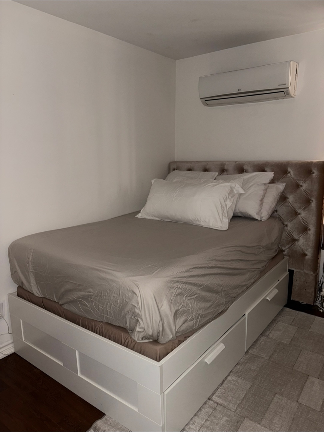 White Double Bed Frame with storage