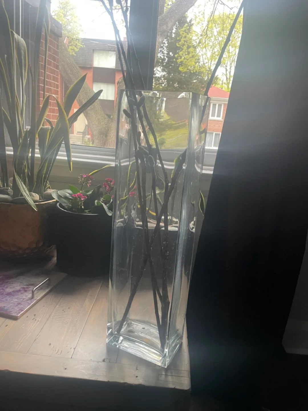 Tall Clear Glass Vase image indicator(2)