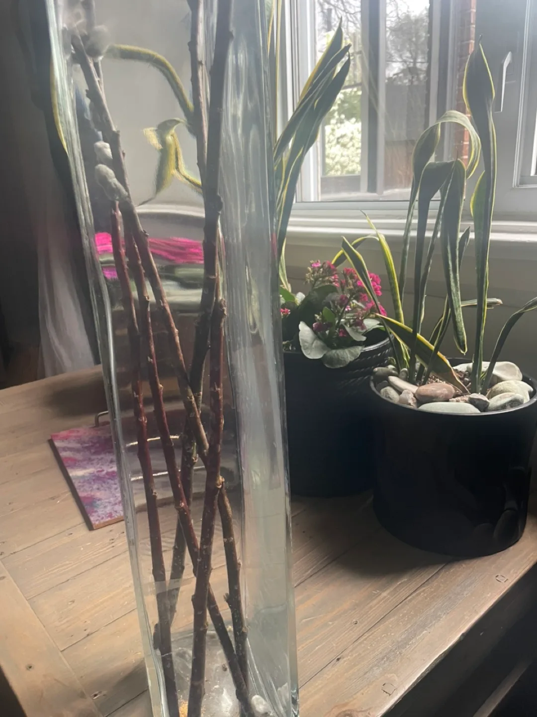 Tall Clear Glass Vase image indicator(3)