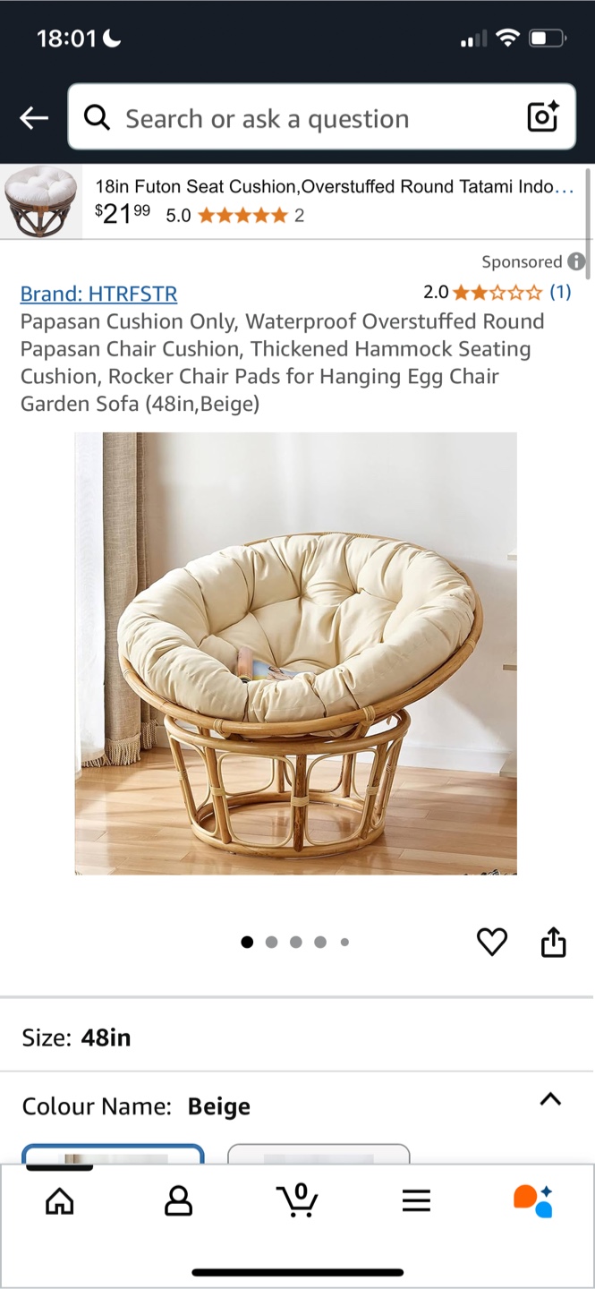 Papasan Chair with Cushion