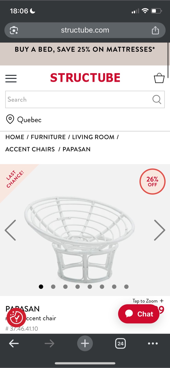Papasan Chair with Cushion - photo 2
