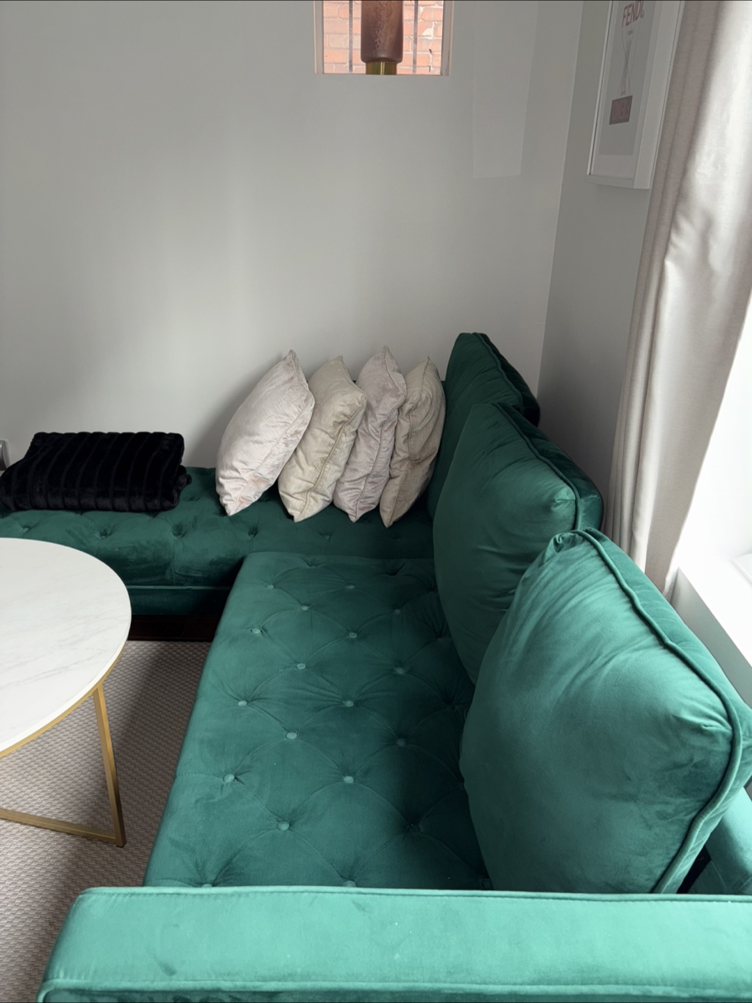 Emerald Green Velvet Sectional Sofa