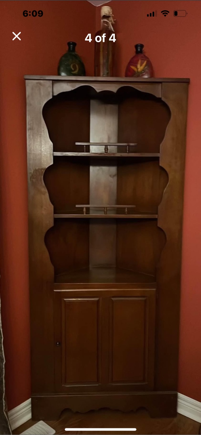 Vintage Corner/ Hutch with Storage/Hutch