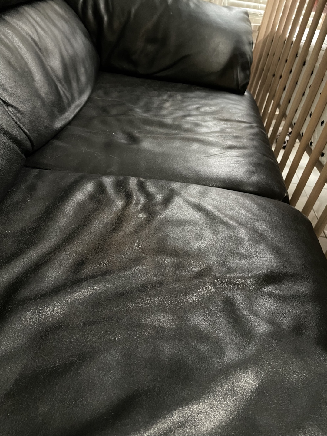Black Leather Sofa - photo 2