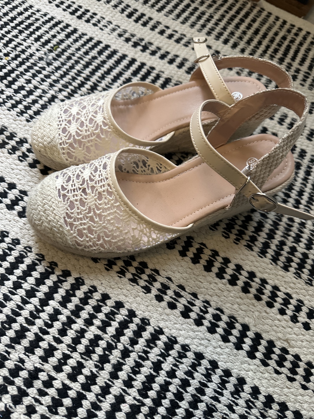 Cream Lace Wedge Espadrilles - photo 2