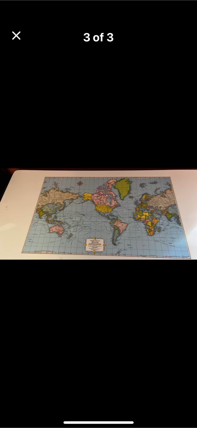 Vintage Mid-Century Modern Desk with World Map - photo 3