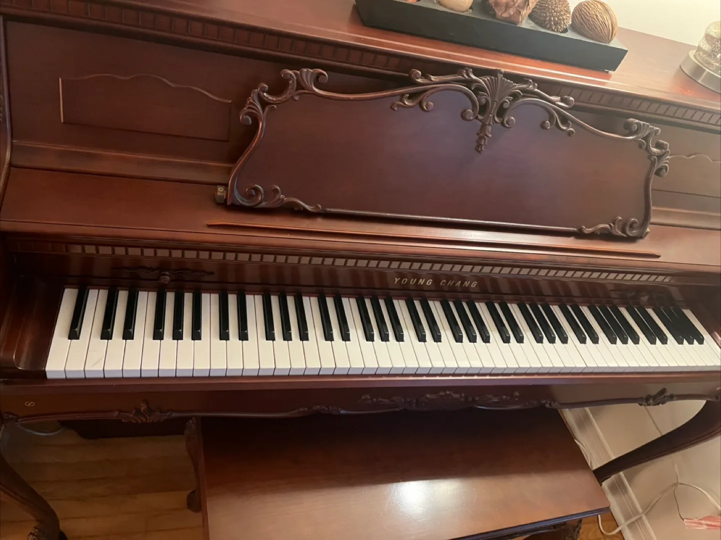 Young Chang upright piano with bench image indicator(3)