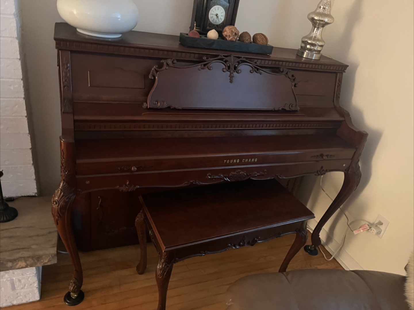 Young Chang upright piano with bench
