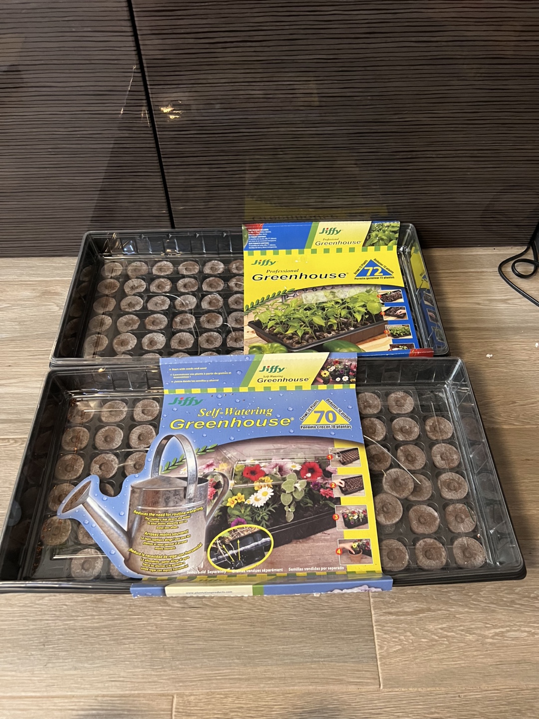 Two Jiffy Greenhouses with Seed Starting Inserts