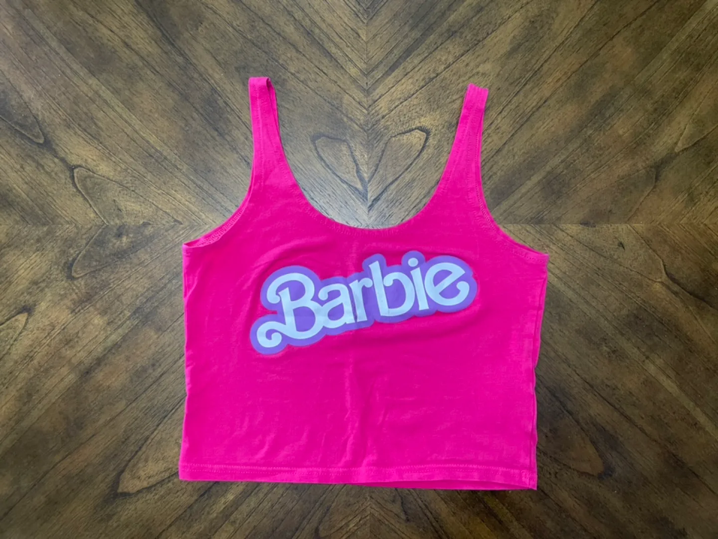 Pink Barbie Crop Tank Top thumbnail