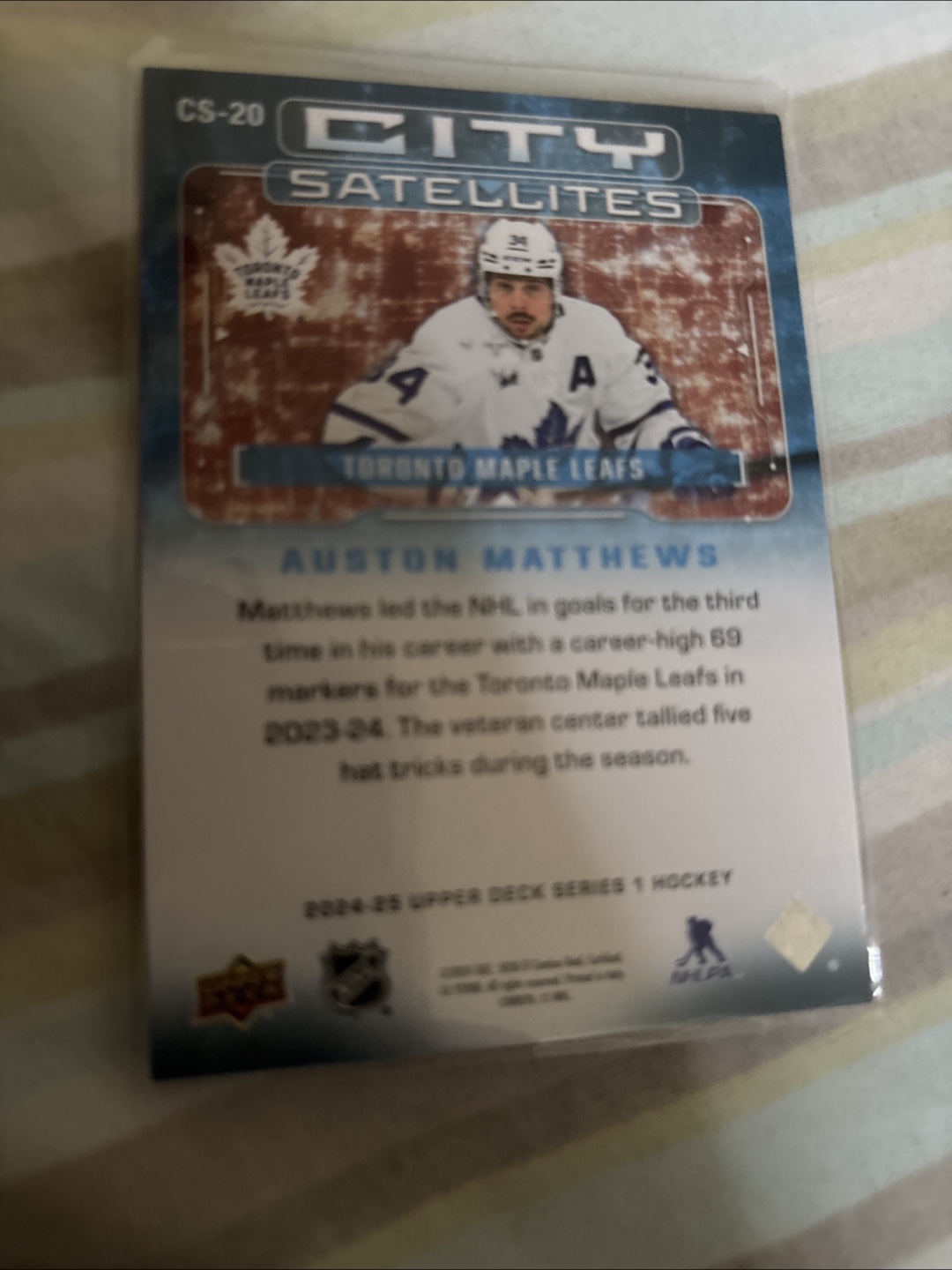 Auston Matthews 2023-24 Upper Deck Series 1 Hockey Card #CS-20 - photo 2