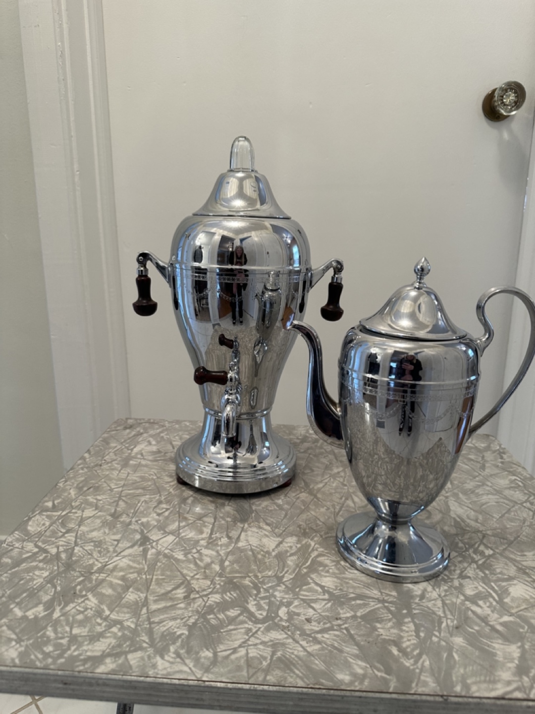 Vintage Chrome Coffee and Tea Set