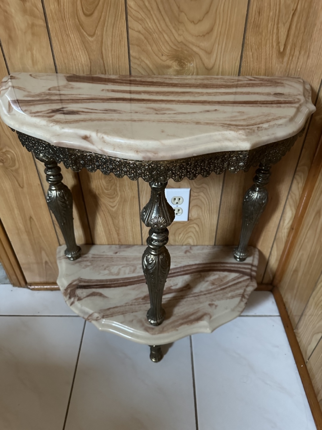 Half-moon Marble Top Console Table