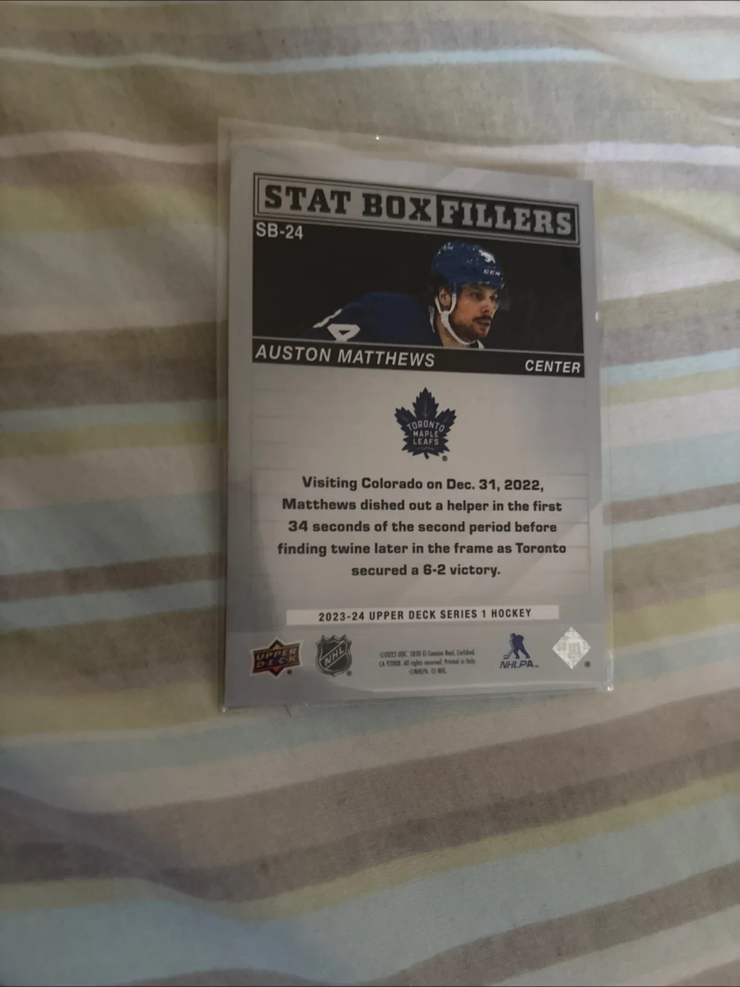 Auston Matthews Stat Box Fillers Hockey Card - SB-24 image indicator(2)