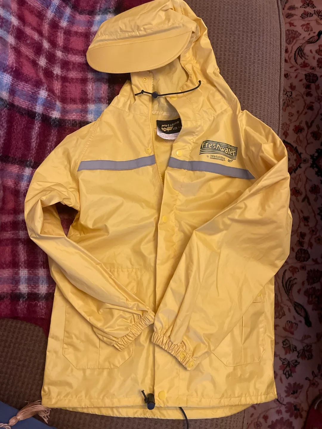 YOUTH Yellow Freshwater WetSkills Rain Jacket with Hood thumbnail