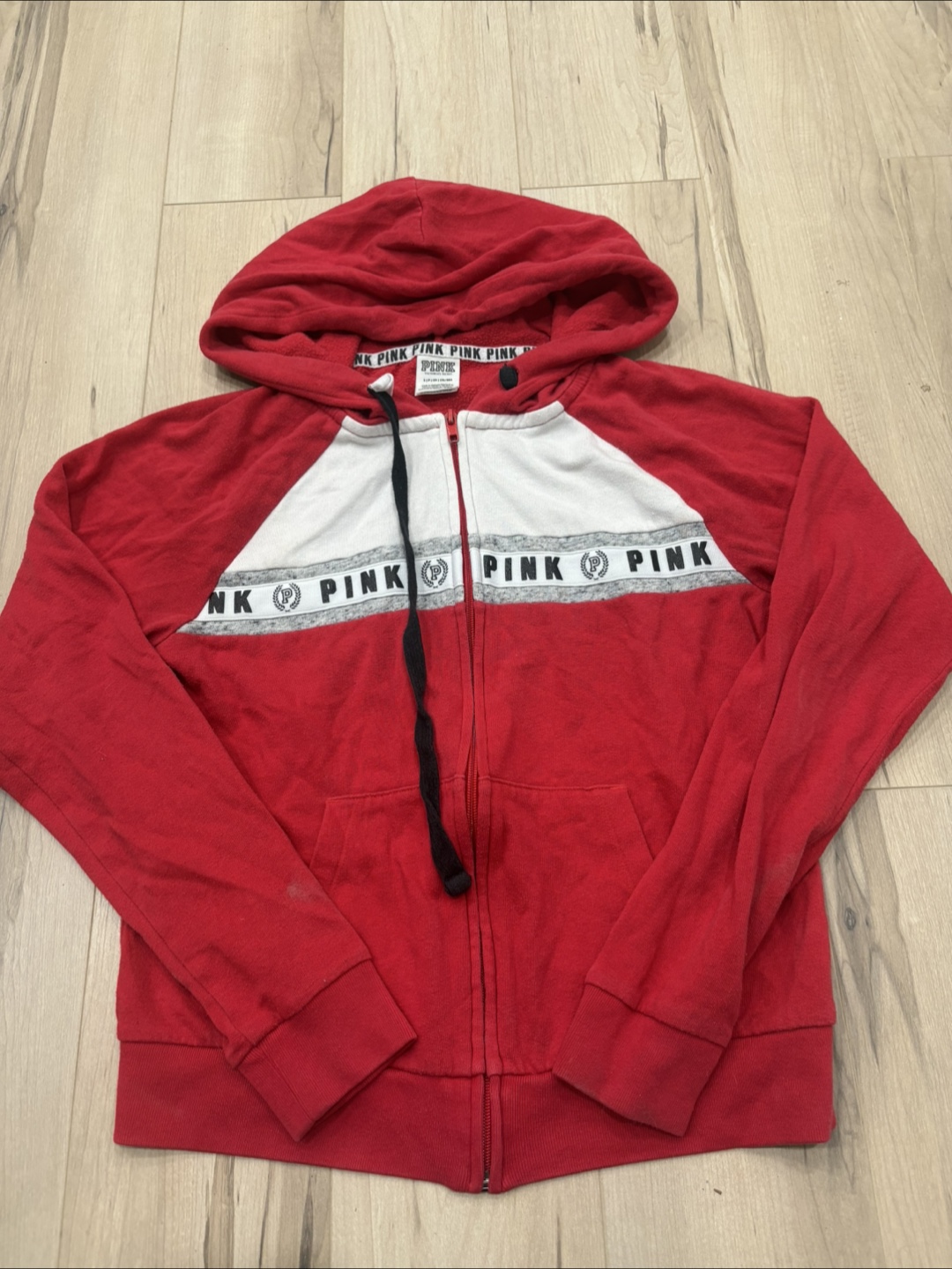 Pink Victoria's Secret Red Hoodie and Joggers Set - photo 2