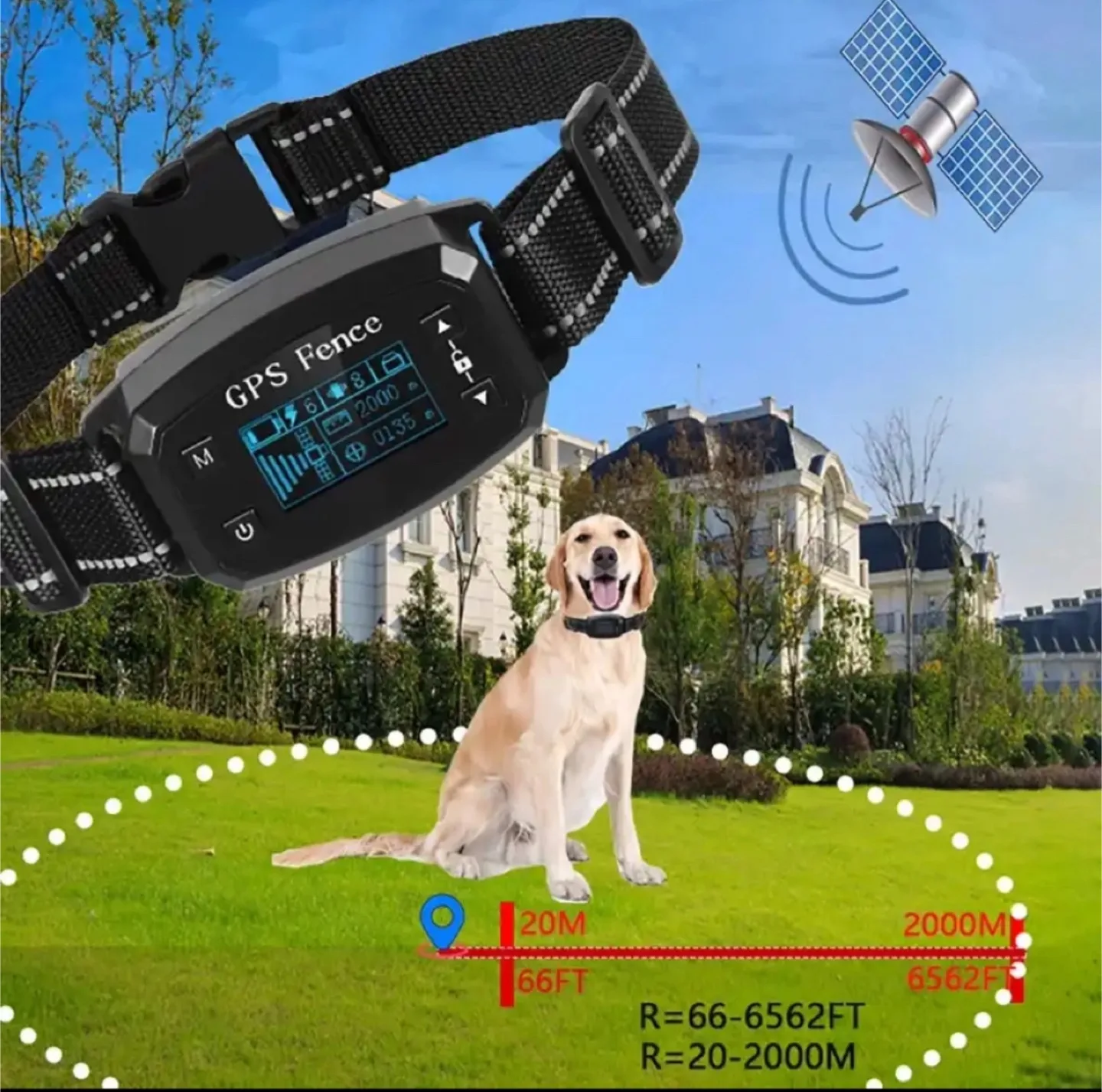 GPS Fence Dog Training Collar with Rechargeable Battery image indicator(2)