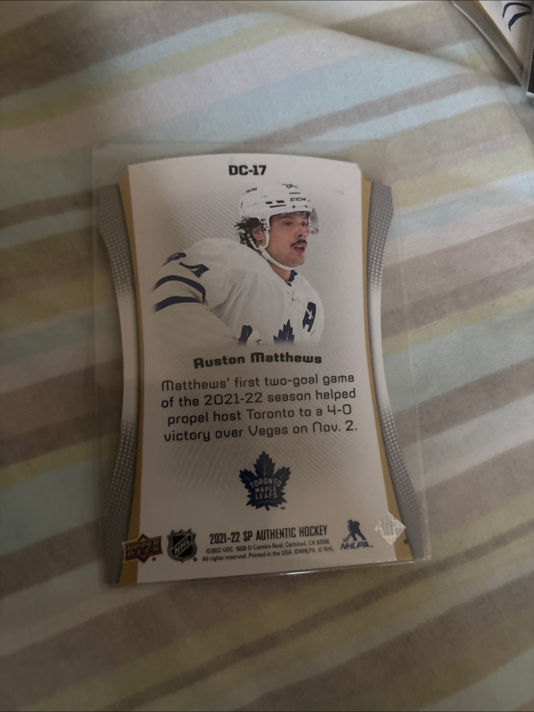 Auston Matthews 2021-22 SP Authentic Hockey Card - photo 2