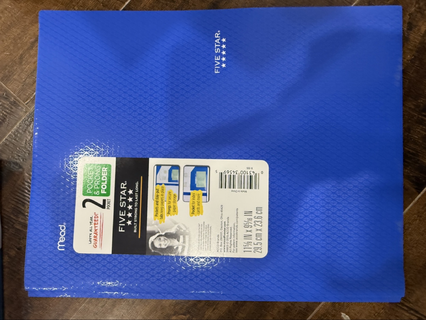 Pack of 18 Bulk Mead Five Star 2-Pocket Folders - Blue - photo 2