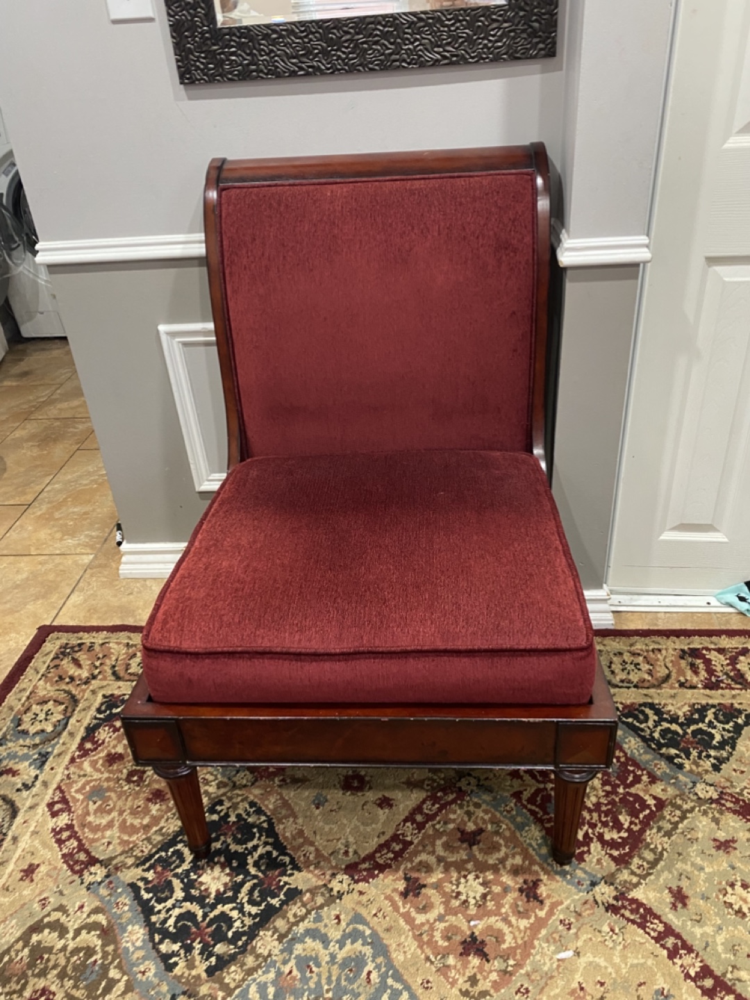 Elegant Red Upholstered Accent Chair