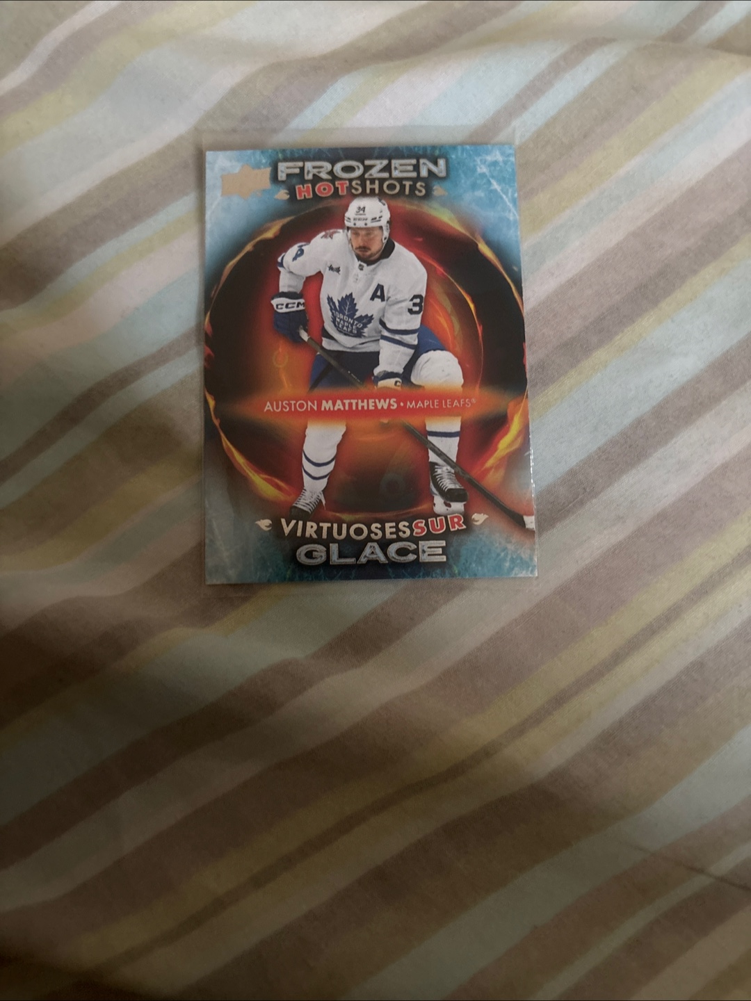 2023-24 Tim Hortons Auston Matthews Frozen Hotshots Hockey Card