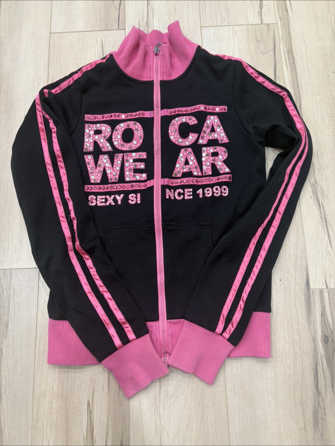 Rocawear Black and Pink Zip-Up Jacket