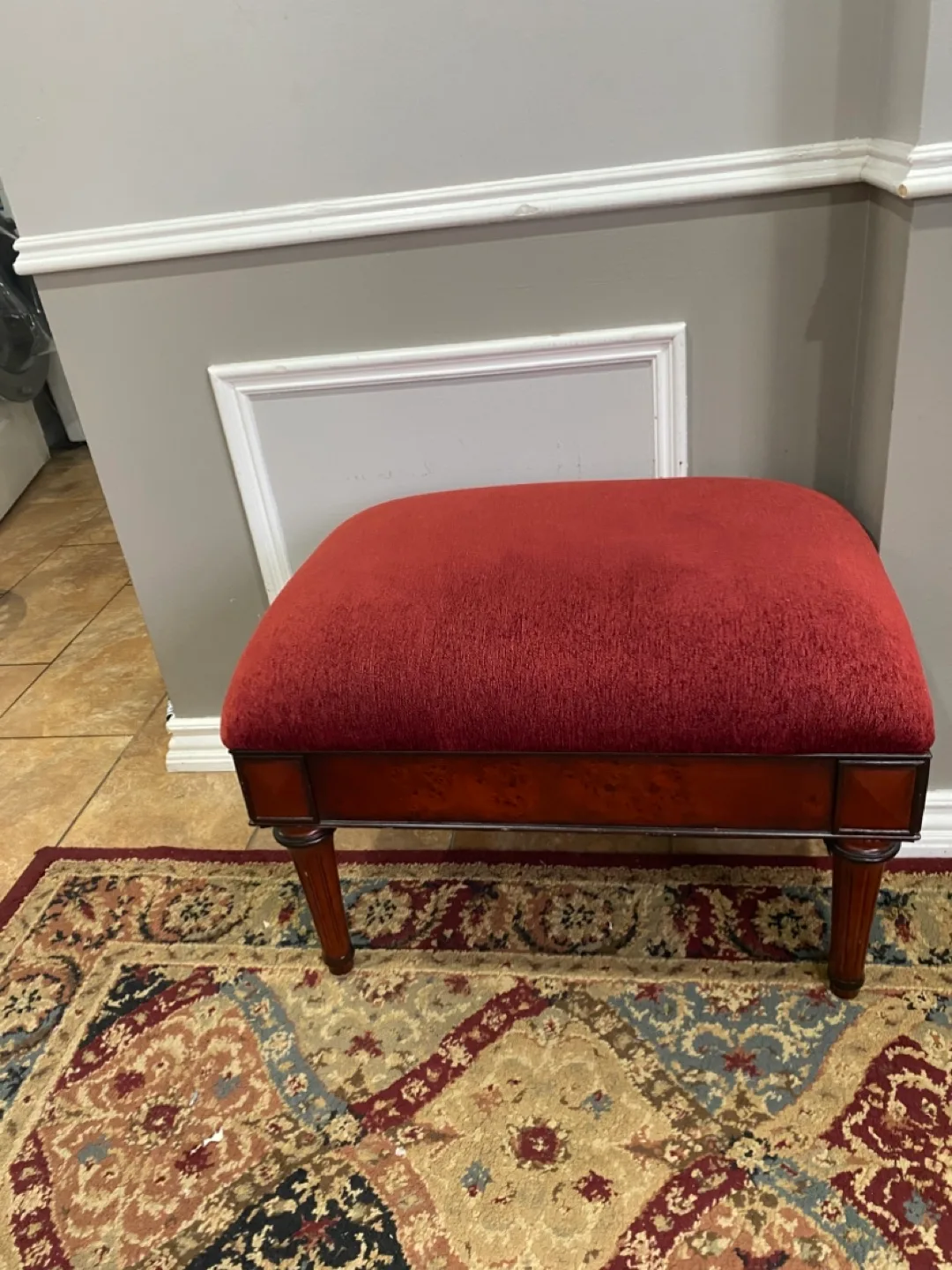 Red Upholstered Ottoman image indicator(2)
