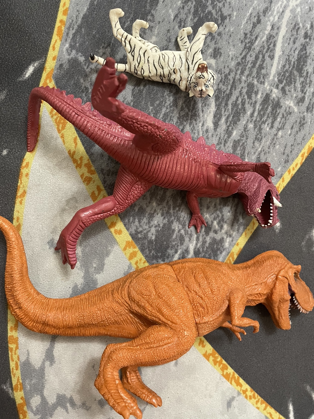 Three Figurines: Dragon, T-Rex, and Tiger - photo 2
