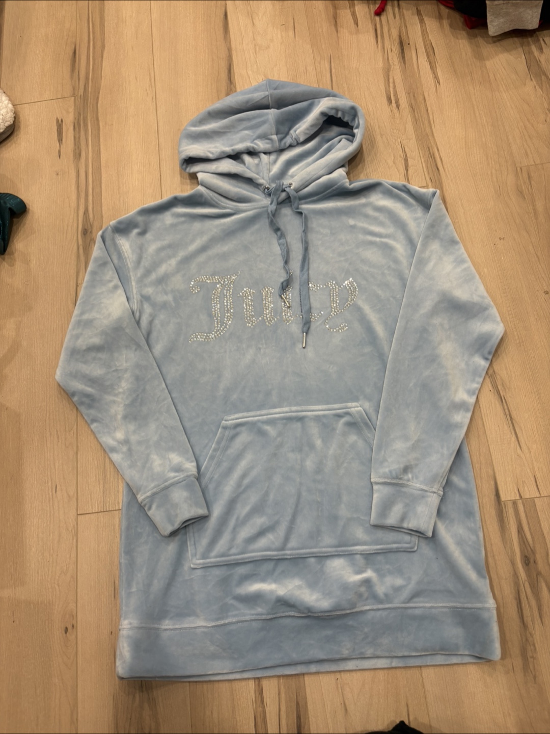 Juicy Couture Light Blue Velour Hoodie Dress