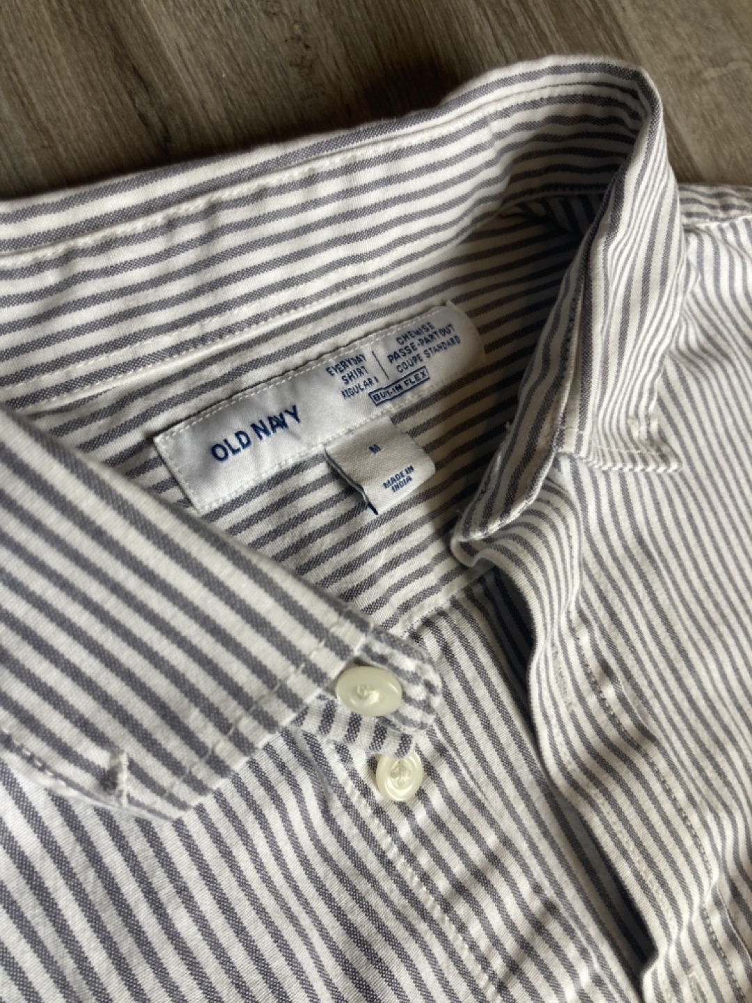 Men's Old Navy Striped Long Sleeve Button-Down Shirt - photo 2