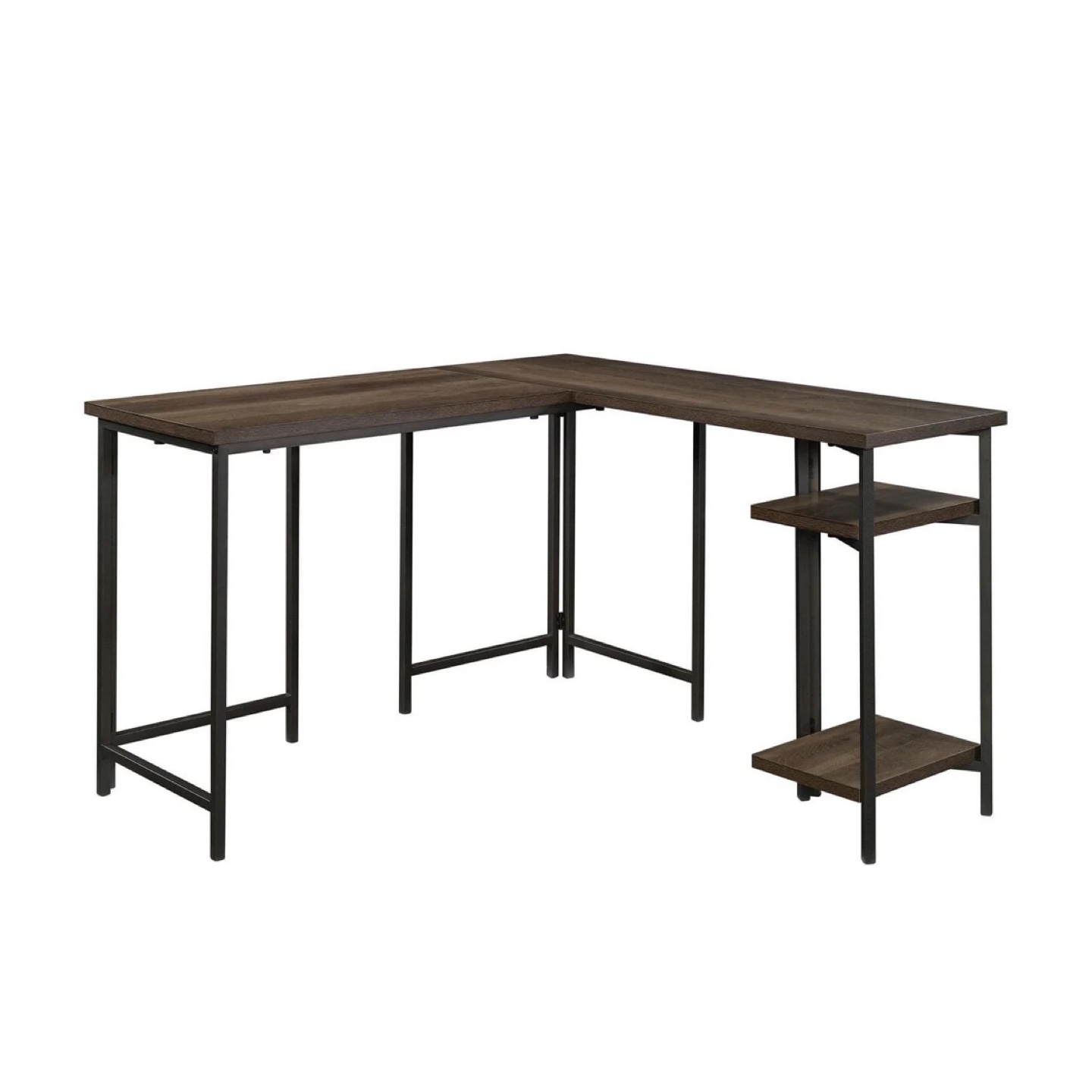 L-Shaped Computer Desk with Shelves