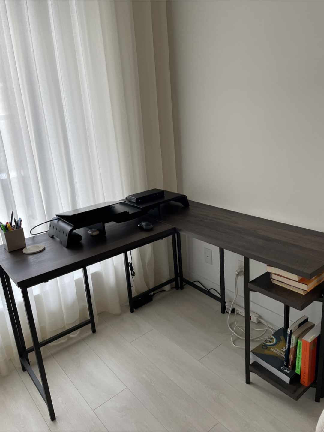 L-Shaped Computer Desk with Shelves - photo 3