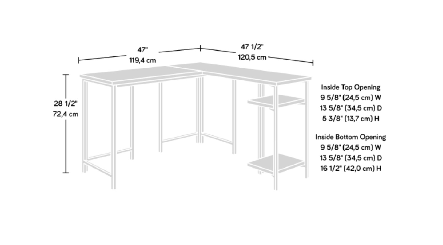 L-Shaped Computer Desk with Shelves - photo 4
