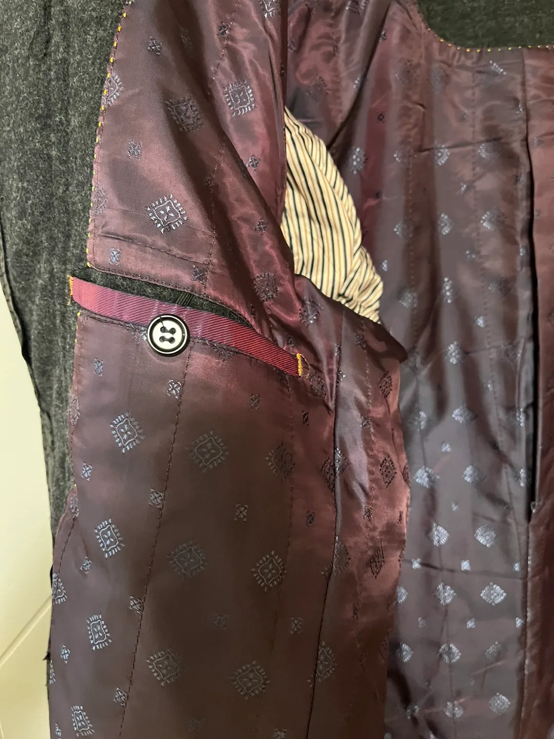 Haight & Ashbury Grey Knit Designer Blazer Jacket Size L image indicator(6)