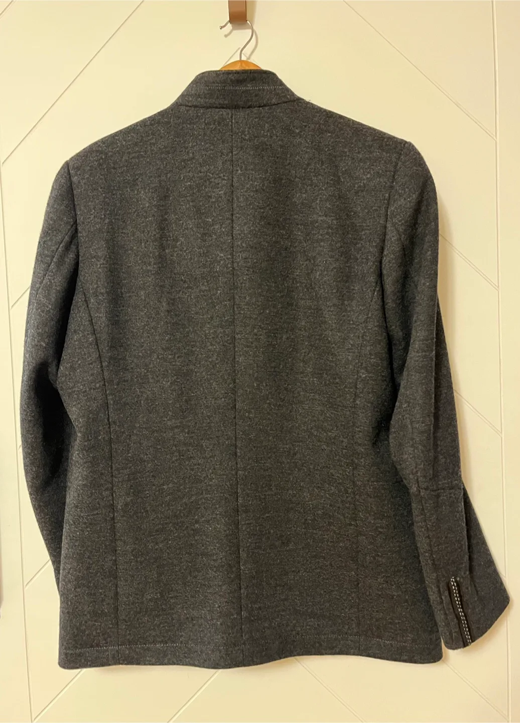 Haight & Ashbury Grey Knit Designer Blazer Jacket Size L image indicator(5)